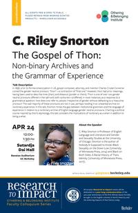 C. Riley Snorton event flier